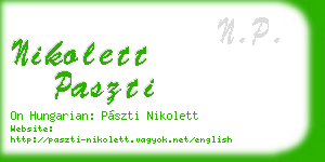 nikolett paszti business card