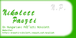 nikolett paszti business card